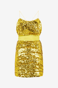 RC Vestido Amarillo Con Lentejuelas  YELLOW WQT149-FT014