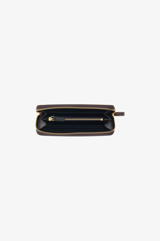 RC Wallet with Monogram RC and zip Marron foncé SKA001-PZ172
