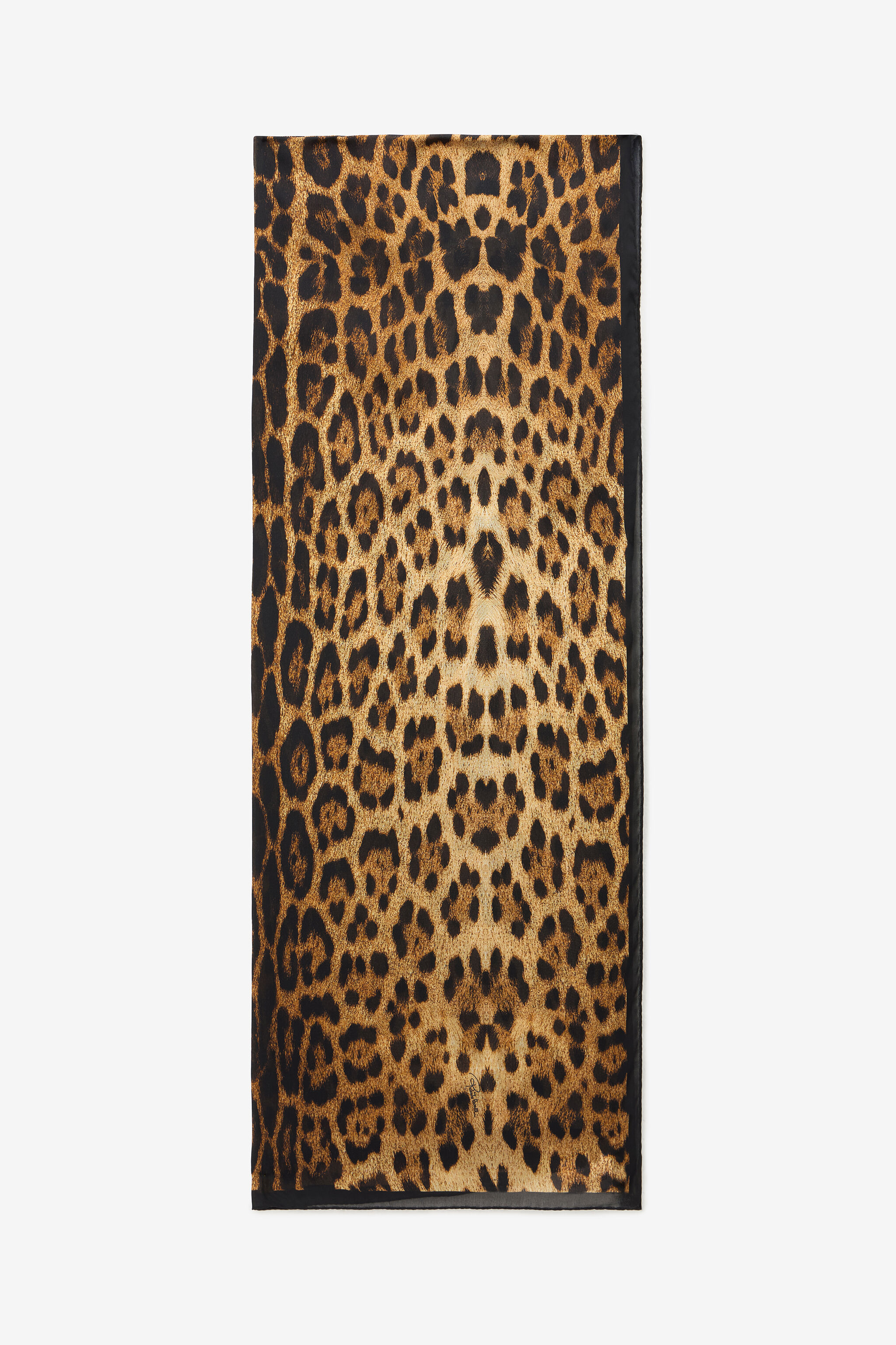 RC Fular De Seda Con Estampado Jaguar Skin Marrón VWI001-HZQ71