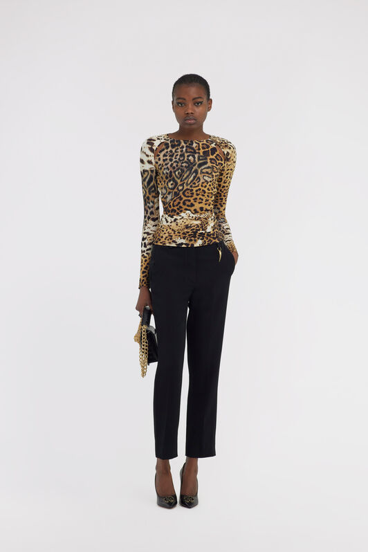 RC Long-sleeved T-shirt with Jaguar Skin print Hellbraun SKT605-LNG34