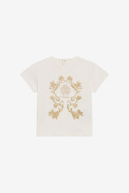 JU T-Shirt With Monogram RC Embroidery MILKY WHITE TJT608-JD001