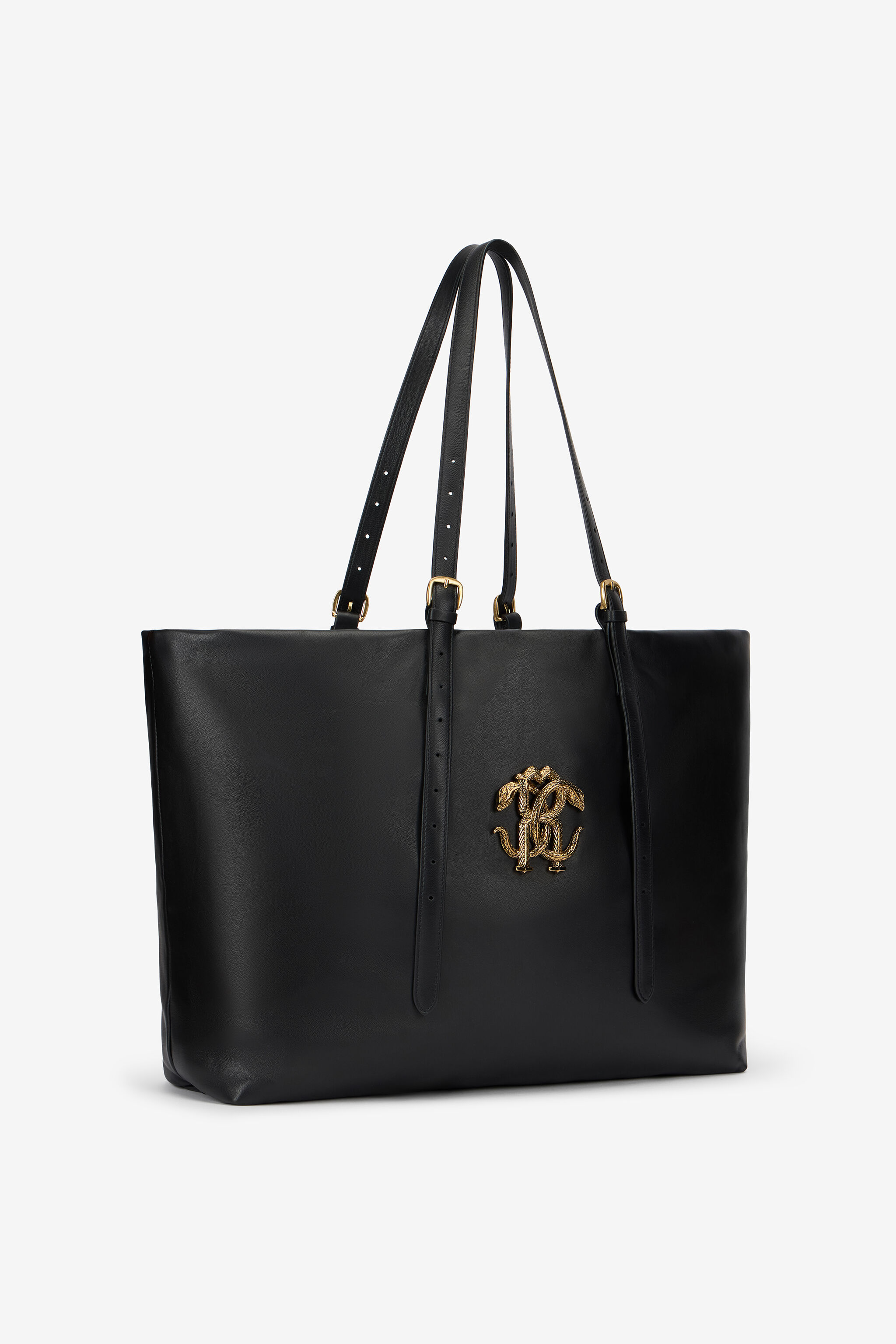 RC Bolso de piel con logotipo BLACK WKB001-PZ078