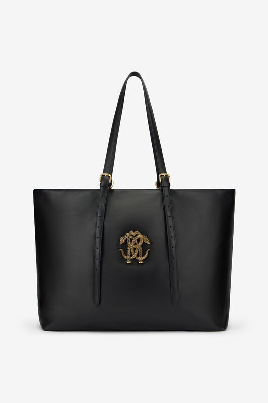 RC Bolso de piel con logotipo BLACK WKB001-PZ078
