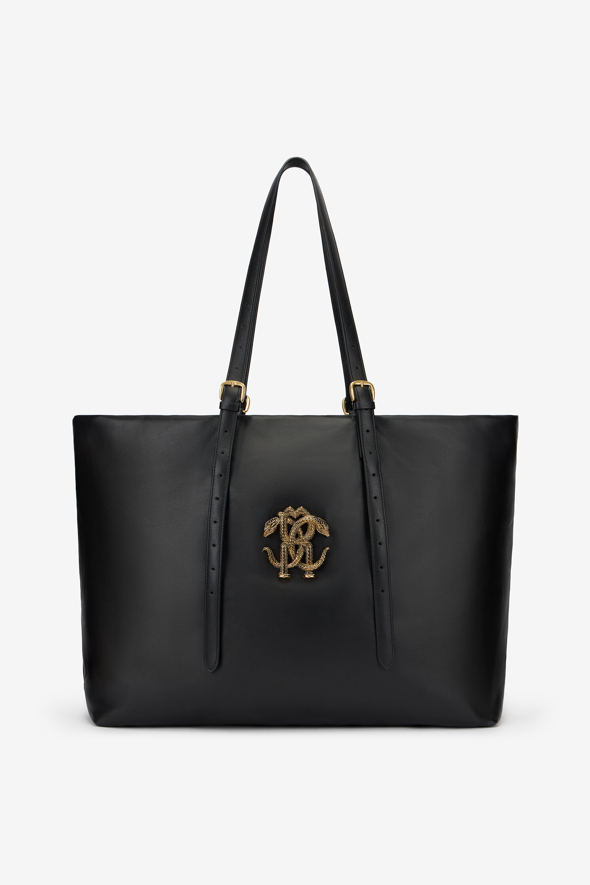 RC Bolso de piel con logotipo BLACK WKB001-PZ078