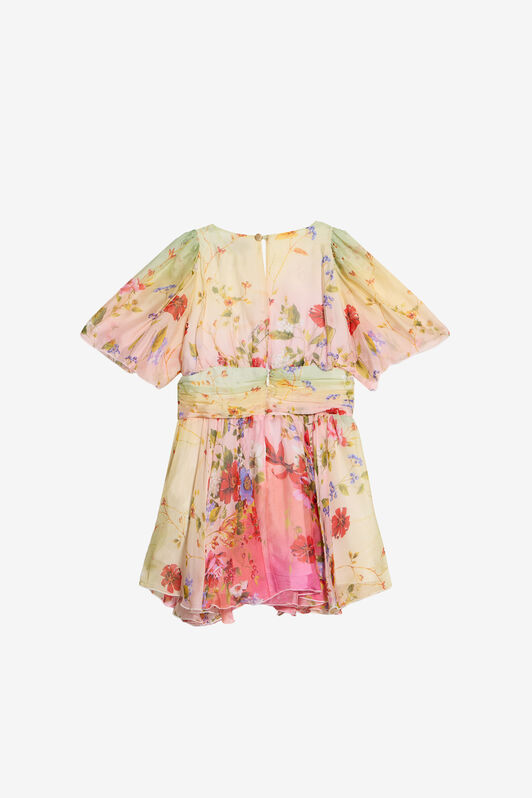 JU Kleid mit Miami Flowers-Print GREEN/FUXIA WJT11I-CTR64