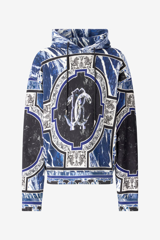 RC Sweatshirt Mit Print Marble Und Verzierungen Dunkelblau URT69A-5ON66