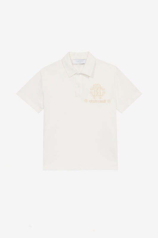 JU Polo Con Monograma RC E Inscripción Blanco UJT64E-KB001