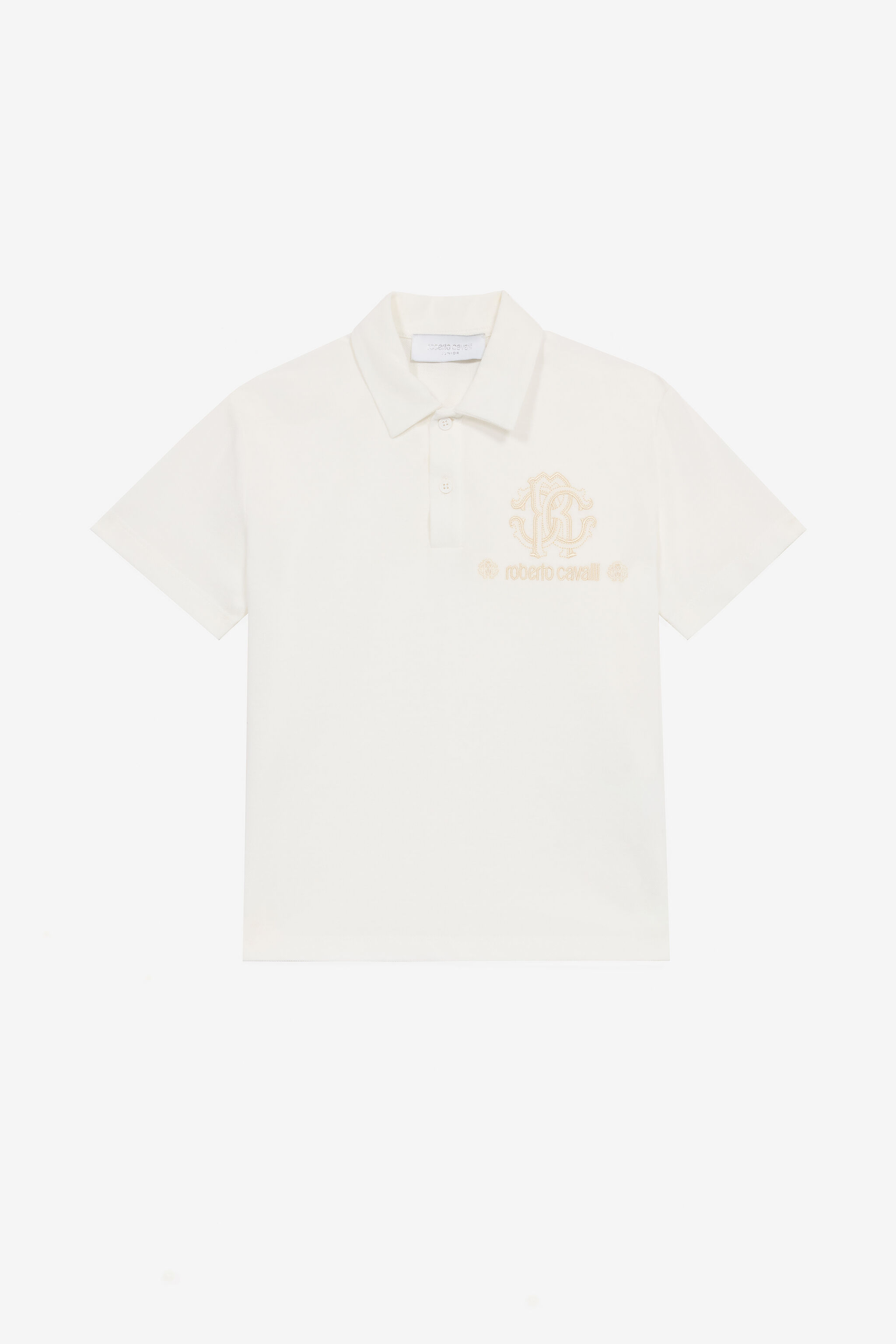 JU Polo Con Monograma RC E Inscripción Blanco UJT64E-KB001