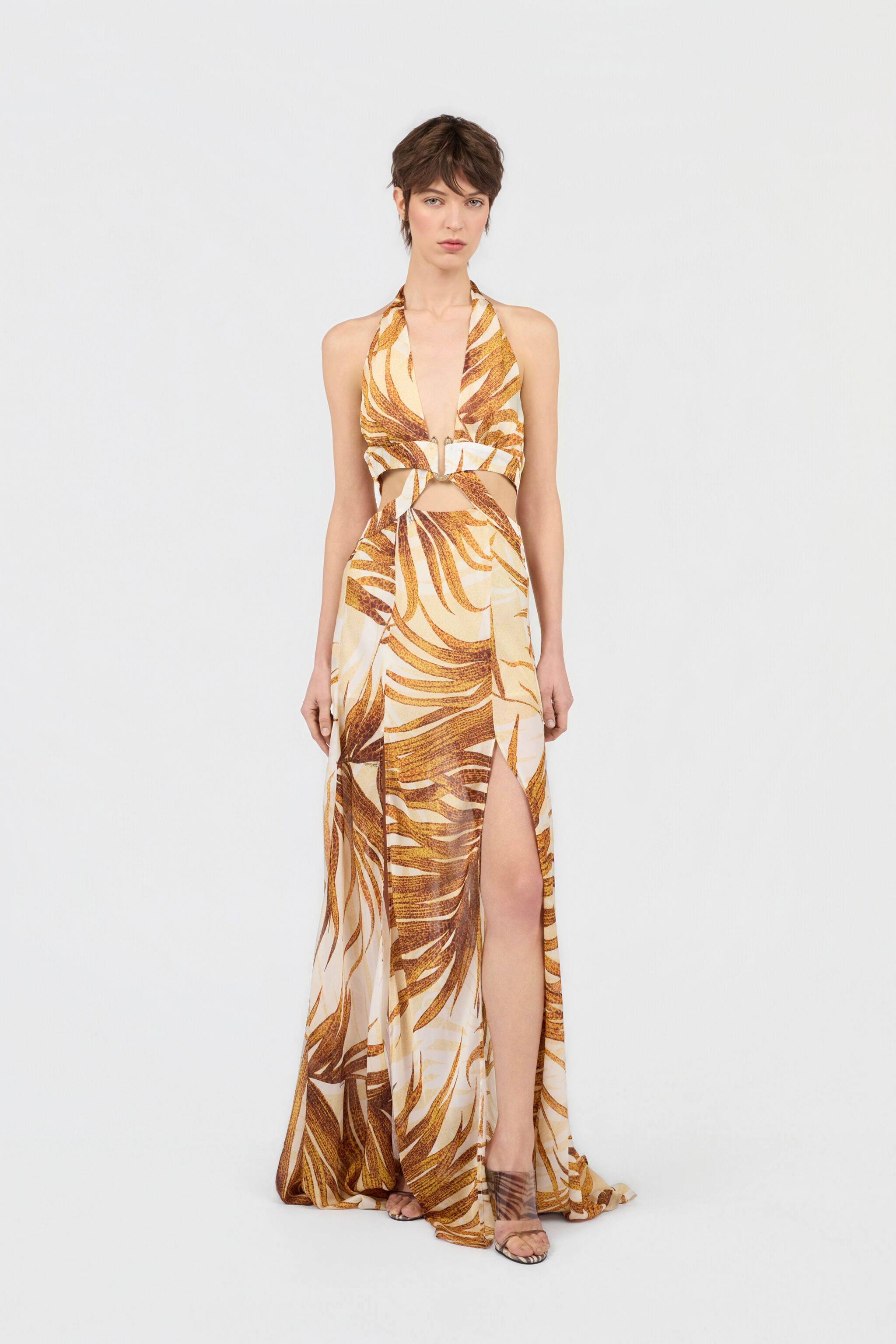 JC Maxikleid mit Golden Palm-Print DAFFODIL WFT305-WF703