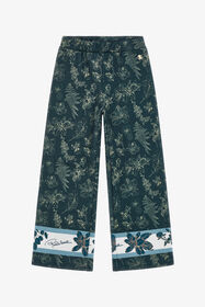 JU Pantalones de estampado floral BLUE TJT22I-5OM08