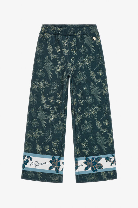 JU Pantalones de estampado floral BLUE TJT22I-5OM08