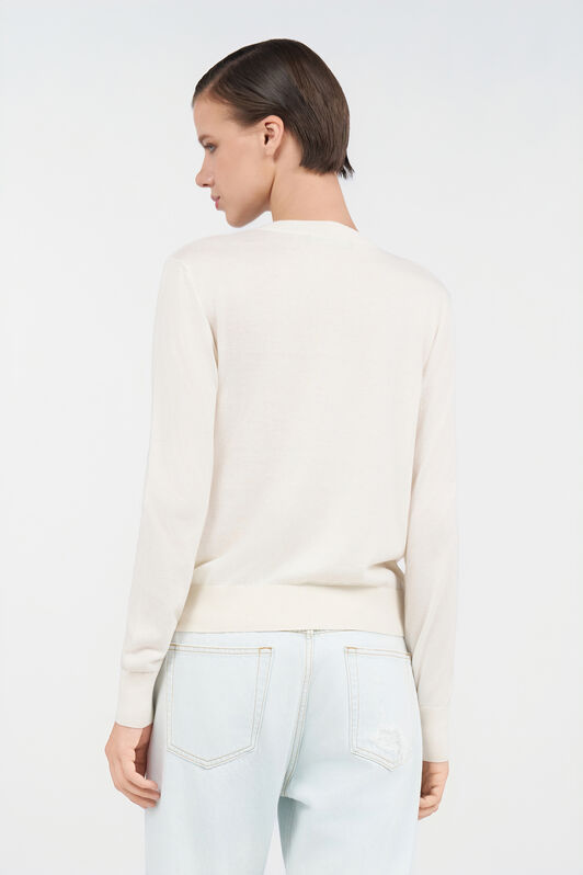 RC Pullover mit goldenen Knöpfen Elfenbein UWM610-WH003