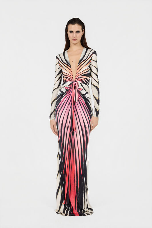 RC Maxikleid Mit Ray Of Paradise-Print CORAL XKT107-JRM33