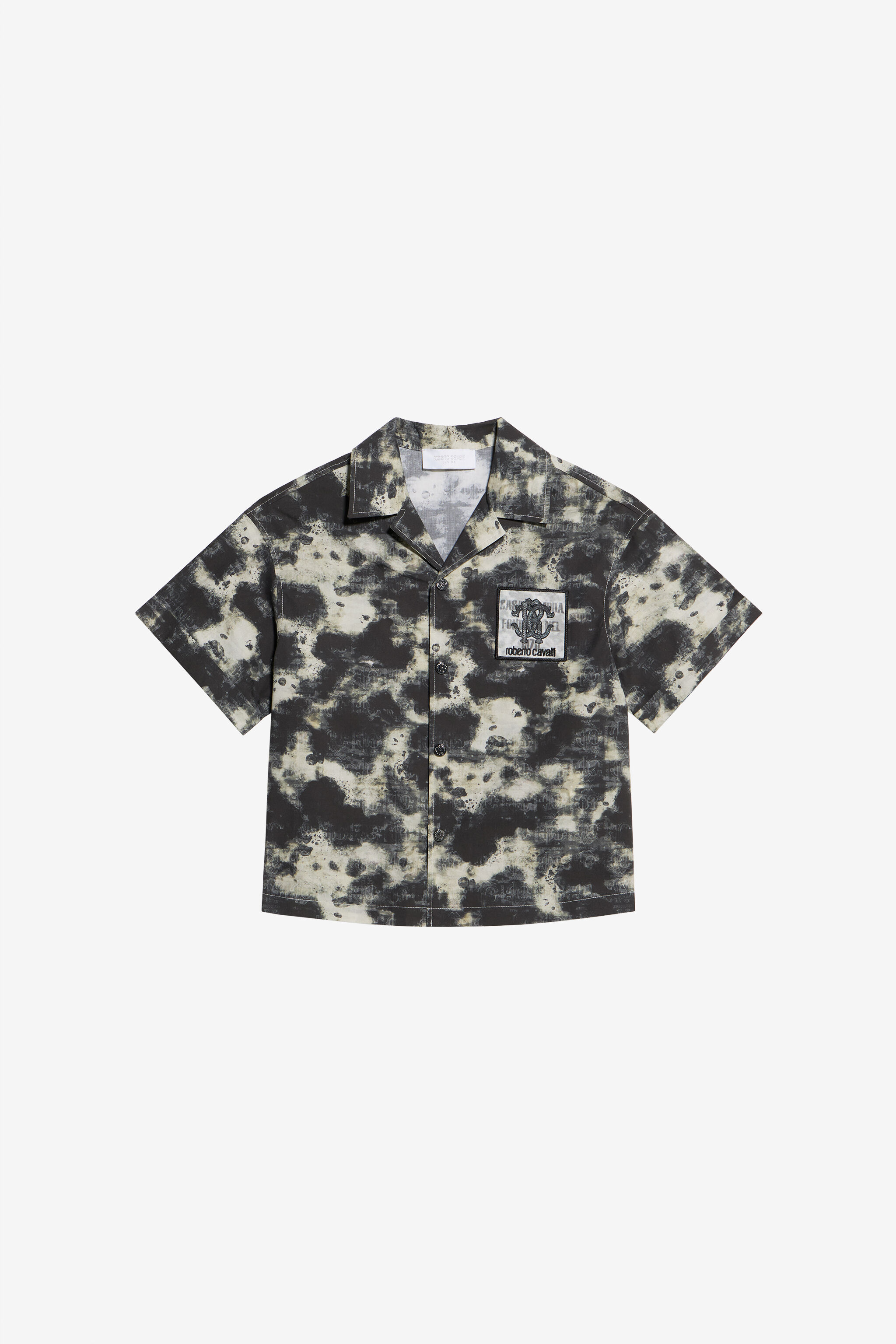 JU Camicia In Cotone Con Motivo Camouflage CAMOU BLACK WJT70J-6SR15