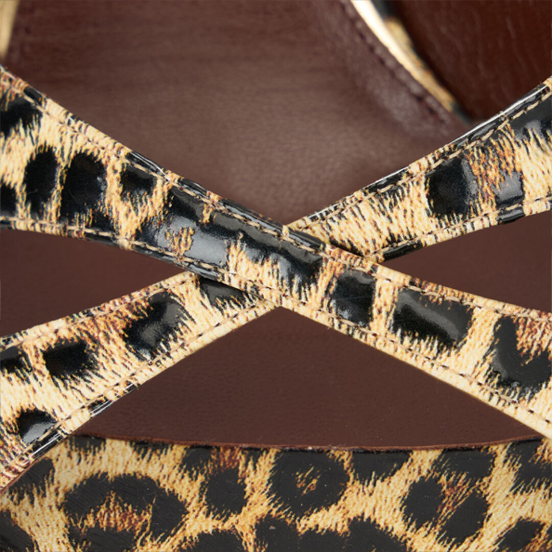 RC Sandaletten aus Leder mit Leopardenprint NATURAL WKS010-PZS02