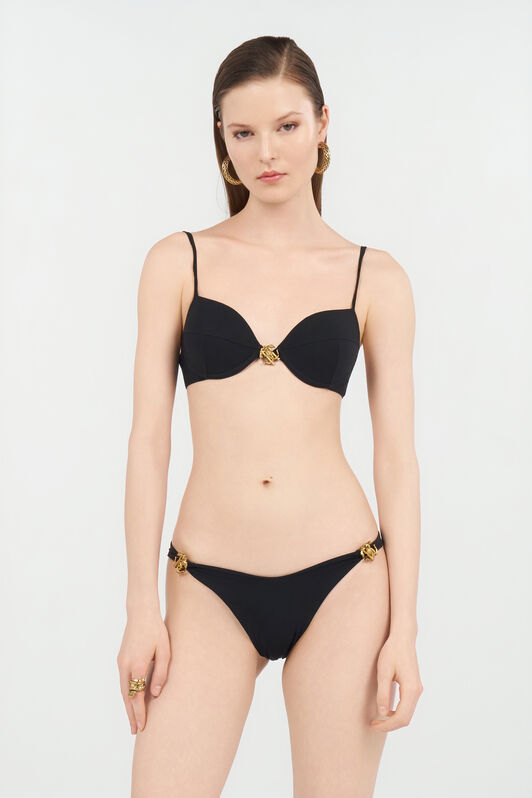 RC Top de bikini con detalle de logotipo BLACK WKW001-LL030