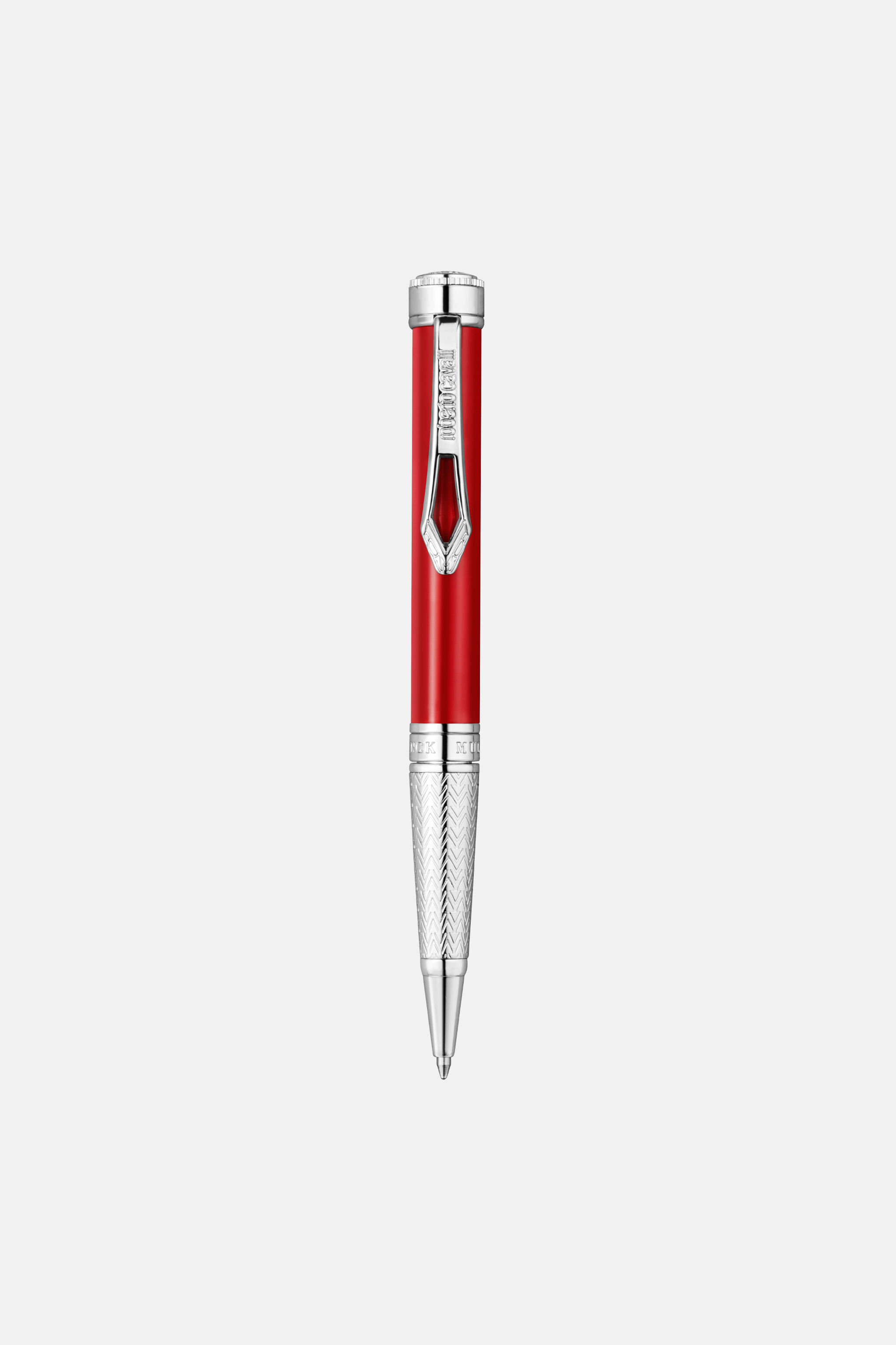 RC Penna a sfera Lacquer di Roberto Cavalli, color argento e lacca rossa SILVER RED VALG09-IG272