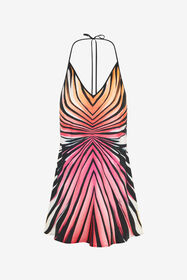 RC Ray Of Paradise Print Silk Mini Dress CORAL XKT101-4QM33