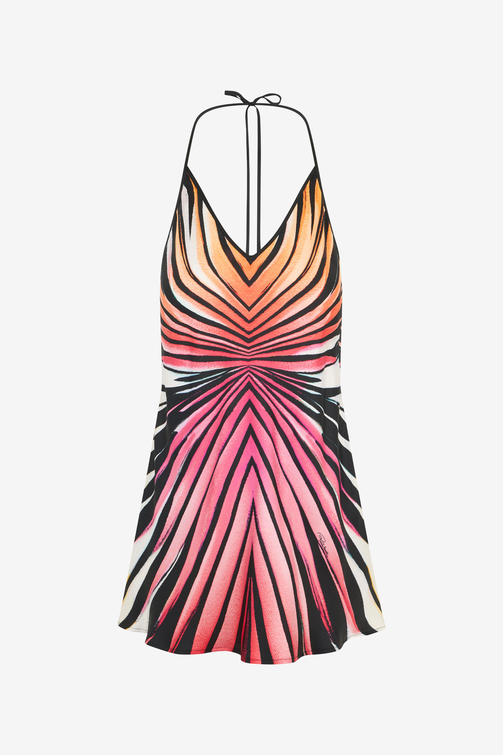RC Minivestido De Seda Con Estampado Ray Of Paradise CORAL XKT101-4QM33