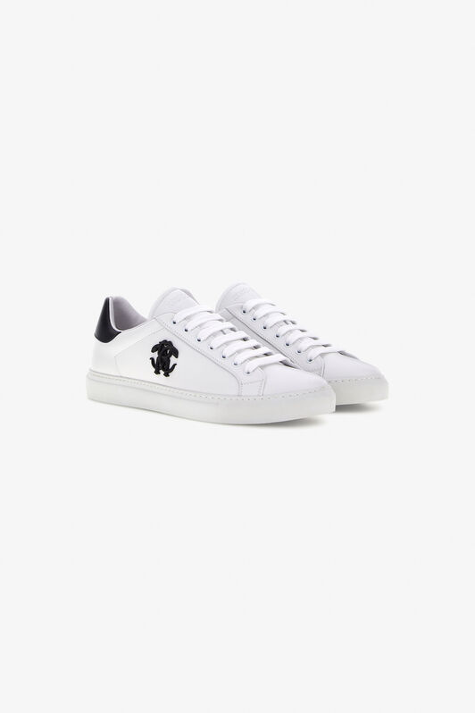 RC Sneaker In Pelle Bianca Con Monogram RC Bianco/Nero SRS009-PZA90