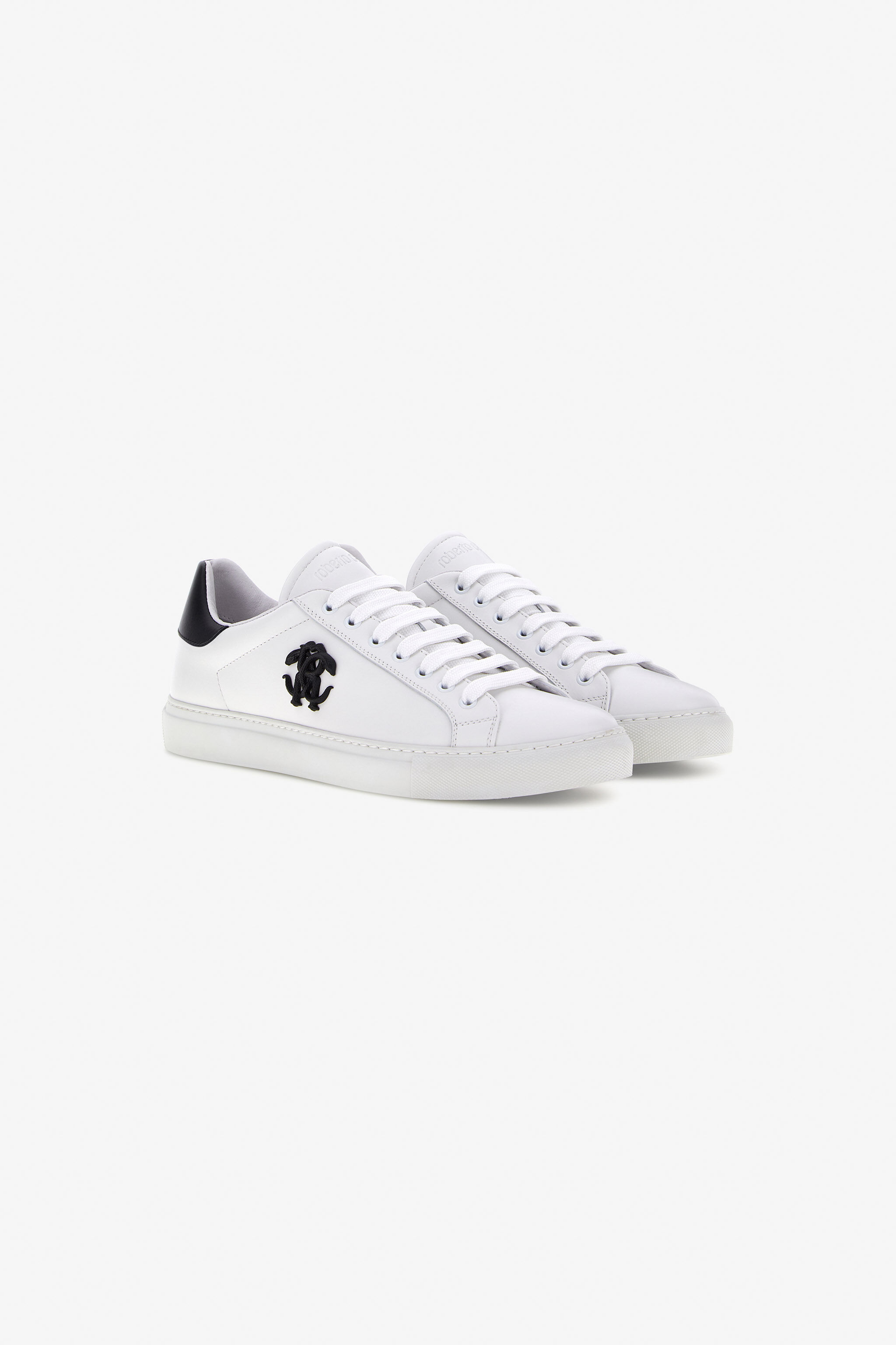 RC Sneaker In Pelle Bianca Con Monogram RC Bianco/Nero SRS009-PZA90