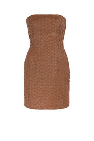 RC Woven Leather Mini Dress Marron IWP100-PN078