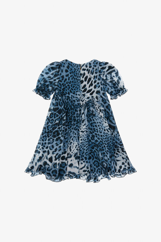 JU Vestido de estampado leopardo JAGUARSKIN BLUE TJT10M-2NM10