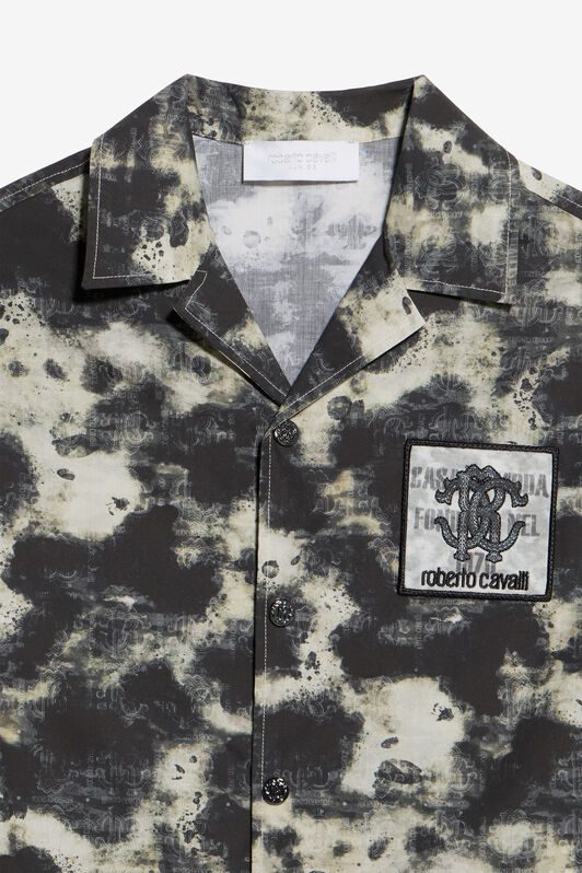 JU Camicia In Cotone Con Motivo Camouflage CAMOU BLACK WJT70J-6SR15