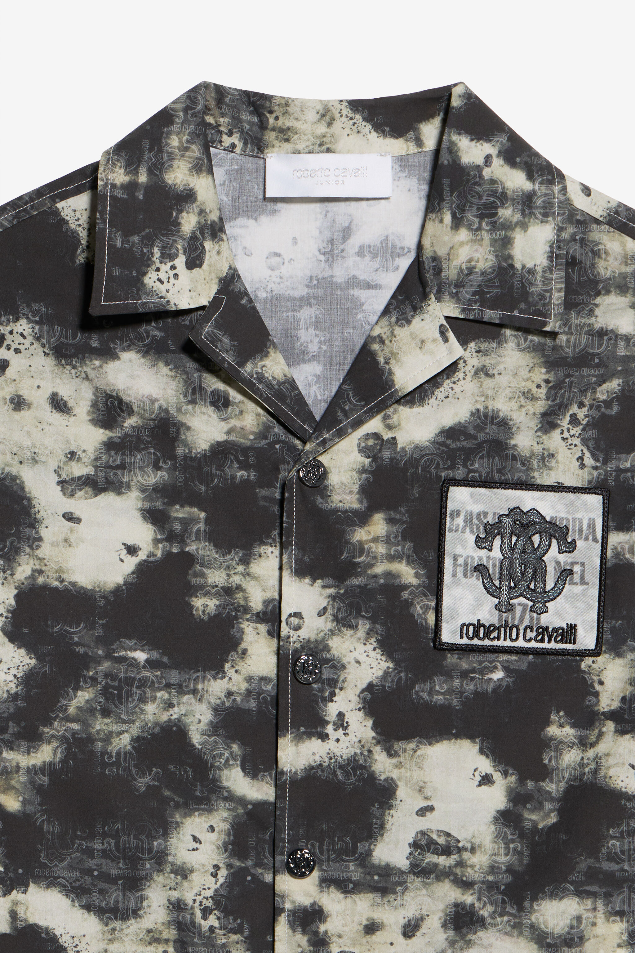 JU Camicia In Cotone Con Motivo Camouflage CAMOU BLACK WJT70J-6SR15