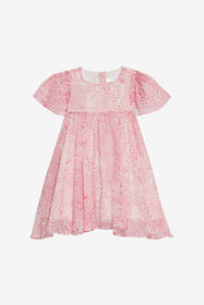 JU Silk Dress With Cheetah Print Pink UJT102-2NO37