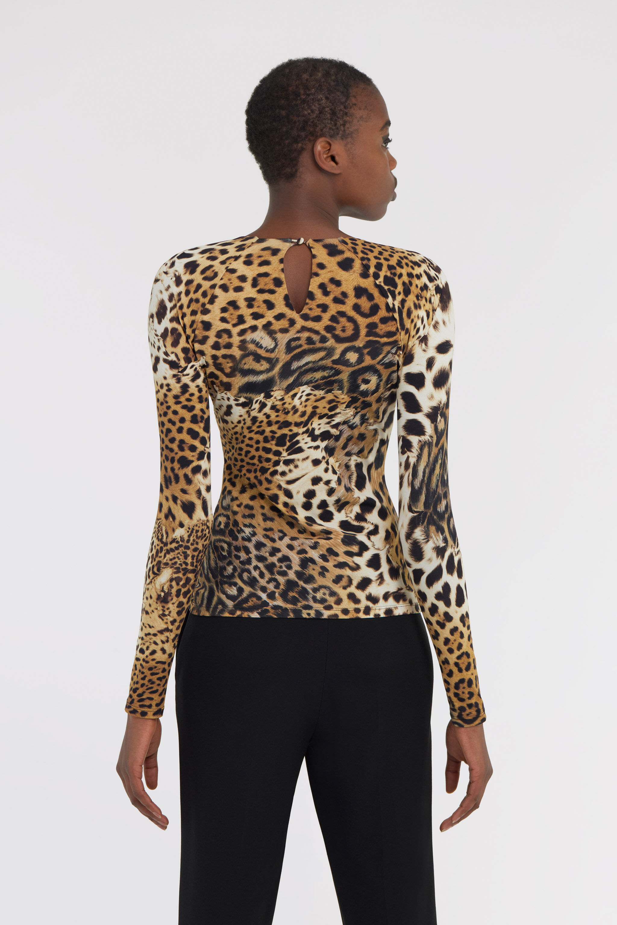 RC Long-sleeved T-shirt with Jaguar Skin print Hellbraun SKT605-LNG34