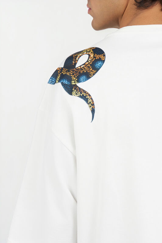 RC Camiseta oversize con estampado de serpiente WHITE WRT62B-JD060