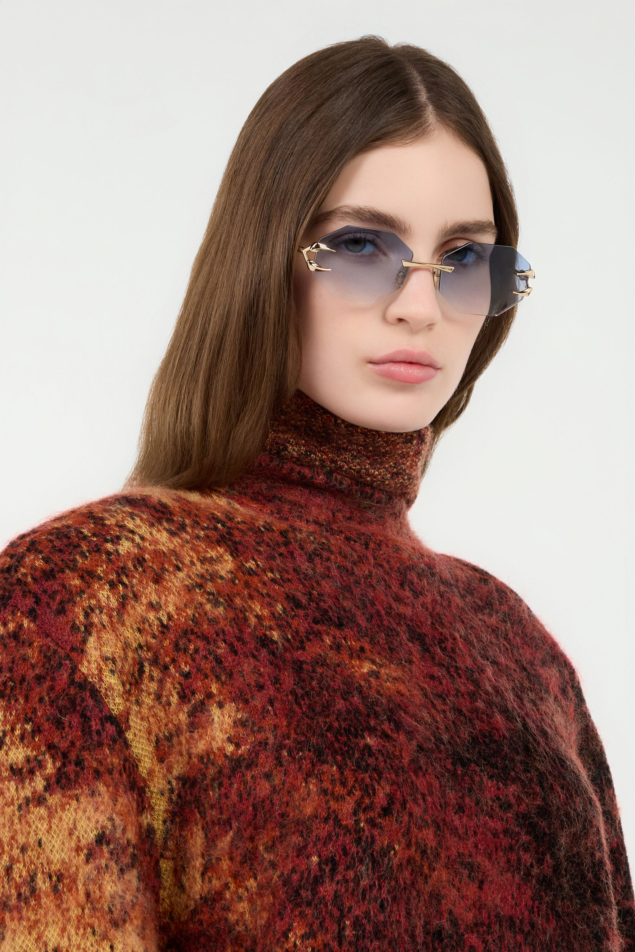 RC Roberto Cavalli Sunglasses - Fang Collection SHINY ROSE GOLD VALD01-ID237