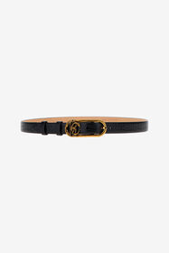 RC Cinturón Fino Negro Efecto Cocodrilo Con Monogram RC Negro SKC005-PZ975