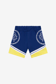 JU Color-Block Shorts With Monogram RC BLUE/YELLOW TJT244-CF050