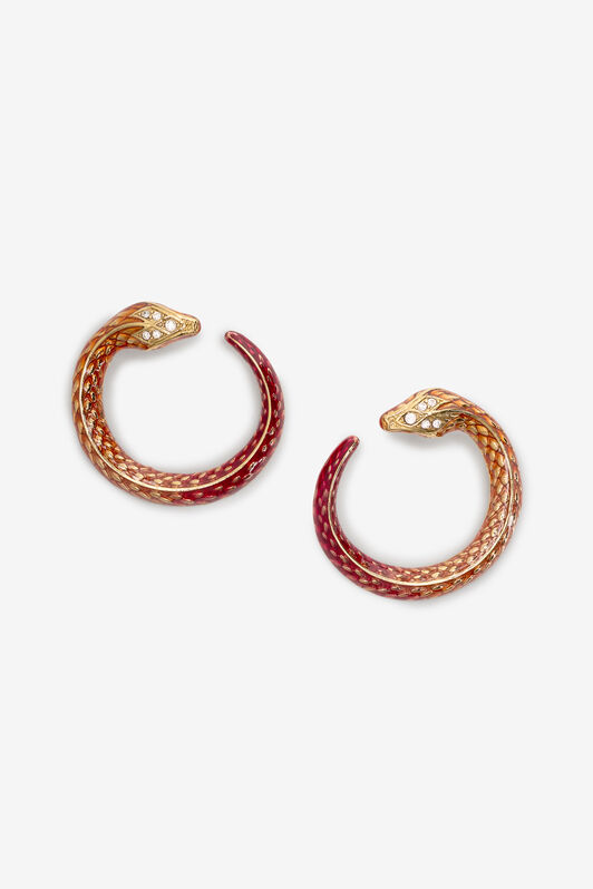 RC Ohrringe Serpentine  GOLD/CORAL/CRY XKG001-AM011