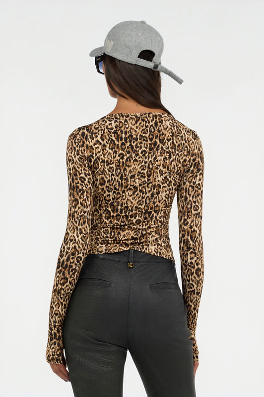 JC T-Shirt mit Leoparden-Print BEIGE VFT208-VF331