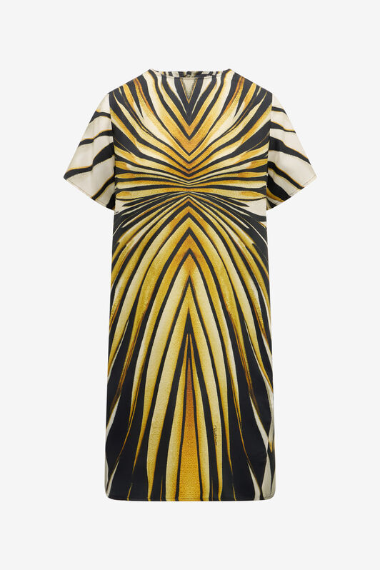 RC Minivestido De Seda Con Estampado Ray Of Gold Oro TKT101-4QM33