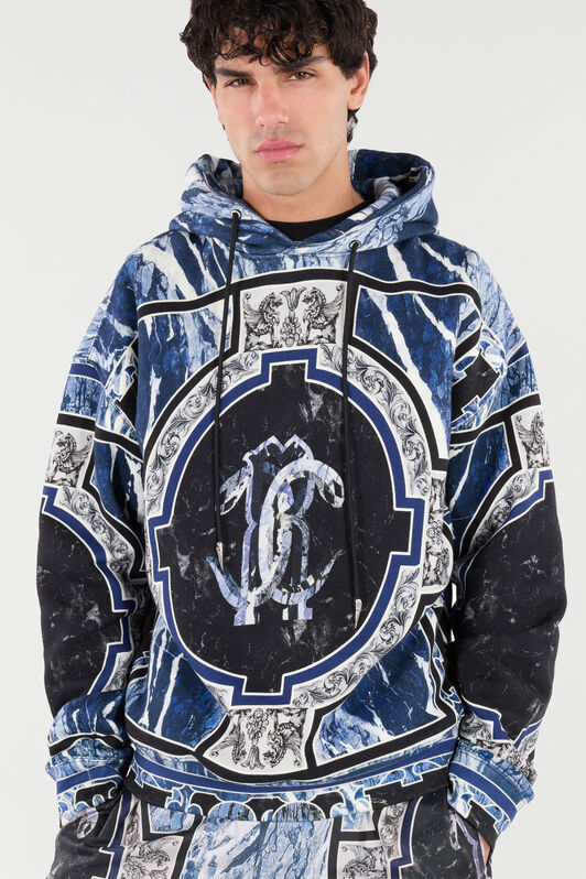 RC Sweatshirt Mit Print Marble Und Verzierungen Dunkelblau URT69A-5ON66