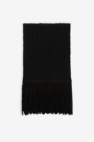 RC Ribbed-Knit Wool Scarf Black RRM654-MQ001