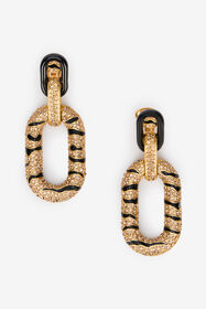 RC Golden Drop Earrings With Tiger Skin Pattern Gold VKG011-AM011