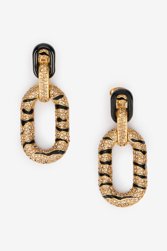 RC Pendientes Colgantes Dorados Con Tiger Skin Oro VKG011-AM011