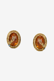 RC Amber-Effect Clip-On Earrings Gold VKG015-AM081