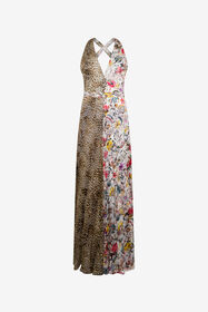 RC Long Chiffon Dress with Florentine Flowers Print MULTICOLOR WQT109-HER29