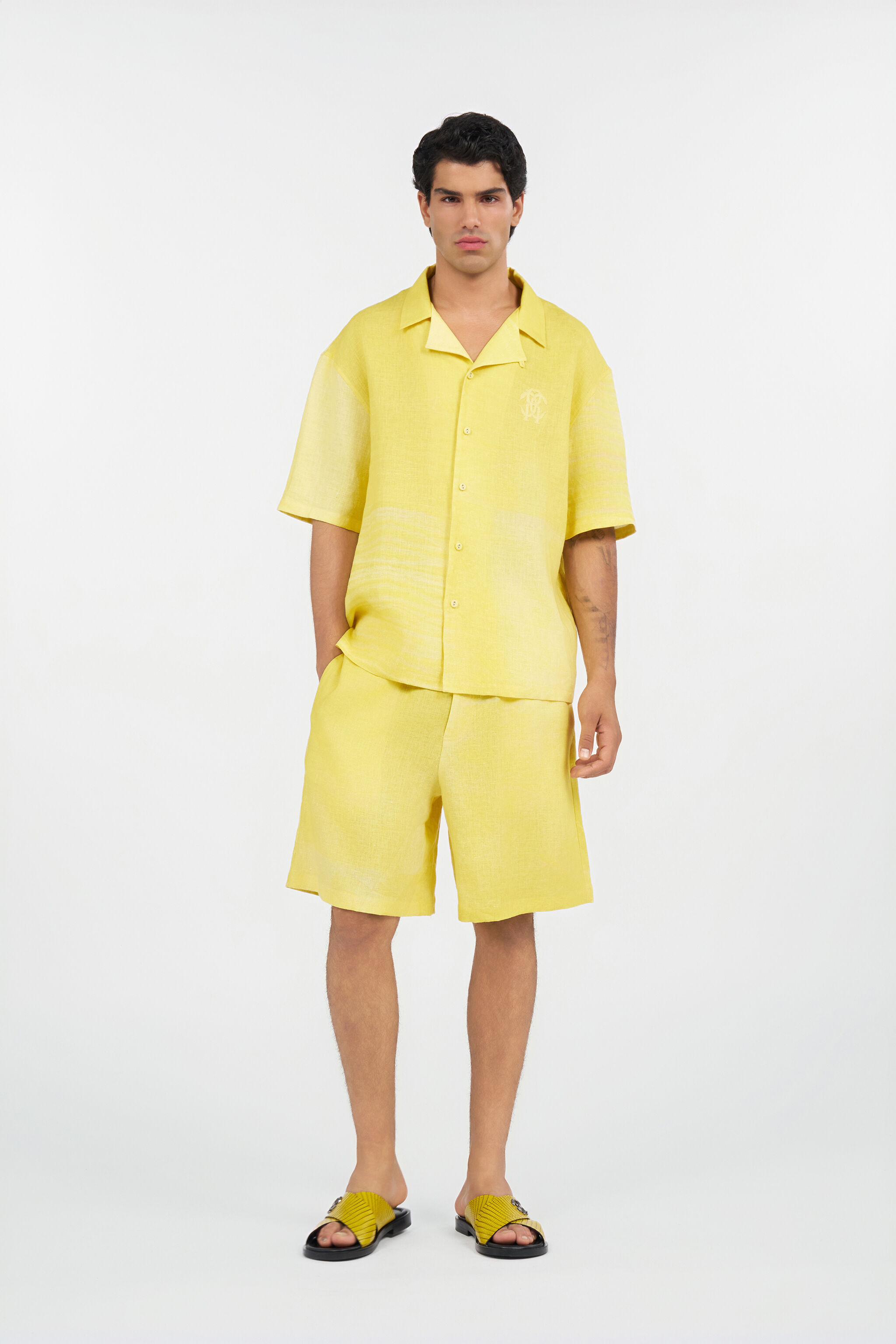 RC Linen Bermuda Shorts YELLOW WNT271-3HR37