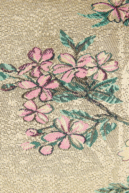 RC Cropped-Jacke Mit Oriental Bird Print Elfenbein/Rosa VKT403-DJ084