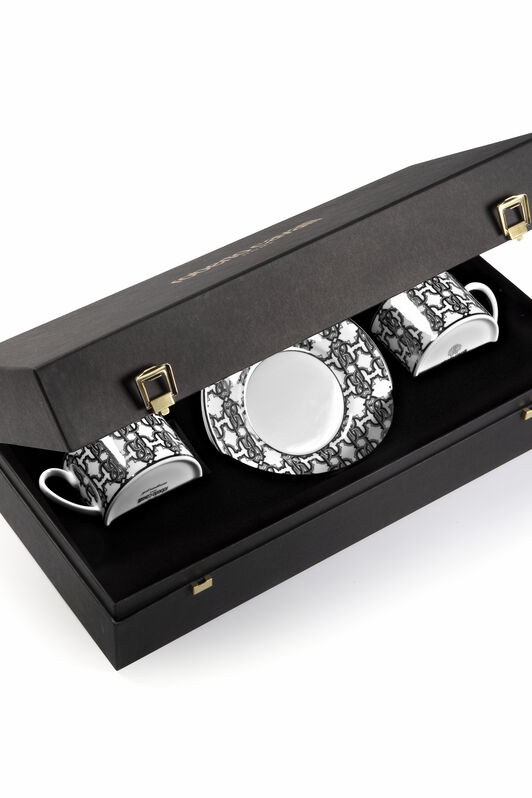 HO MONOGRAM BLACK- 2 TEA CUPS IN GIFT BOX Schwarz RALA24-IA029