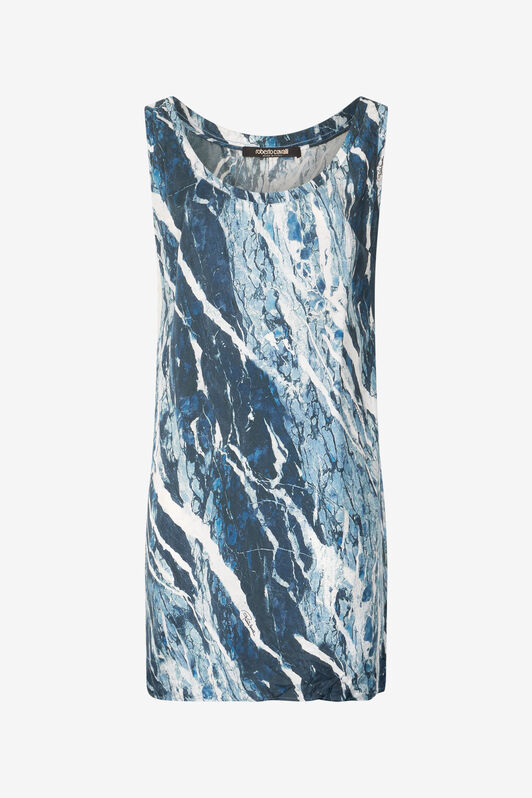 RC Vestido mini de seda con estampado Rubane Azul oscuro UKT109-4QN22
