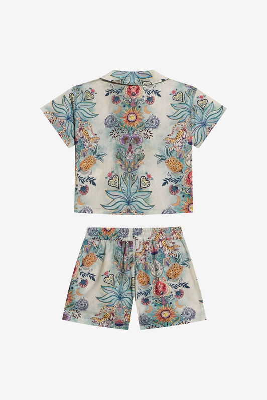 JC Shirt And Bermuda Set With Tropical Garden Print TROPICAL GARDEN WFT70R-CH028