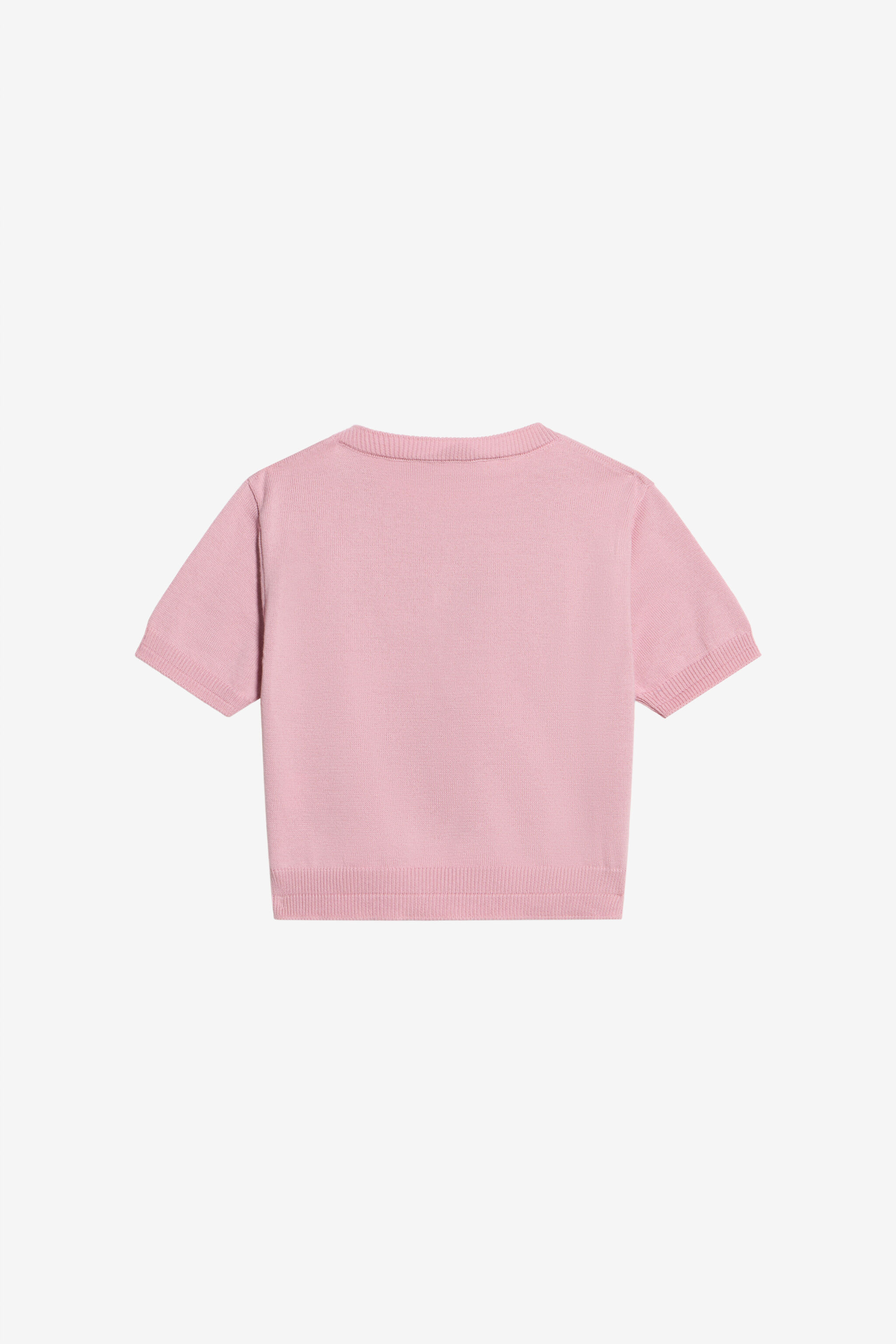 JU T-Shirt In Cotone Rosa Con Logo Ricamato PINK WJM60C-MG001